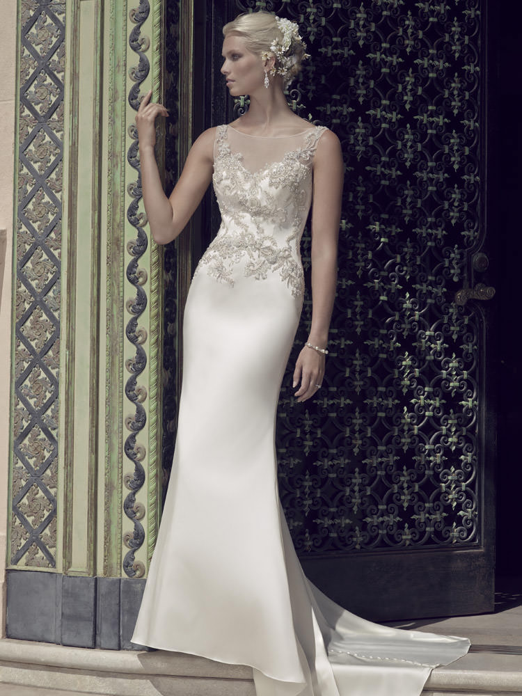 Monicas Bridal Casablanca Bridal 2202 Style 5b13e1717 Perfecting Satin Sheath Wedding Gown 